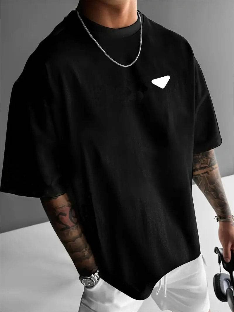 Load image into Gallery viewer, Mens Round Neck Letter Print Cotton T-shirt
