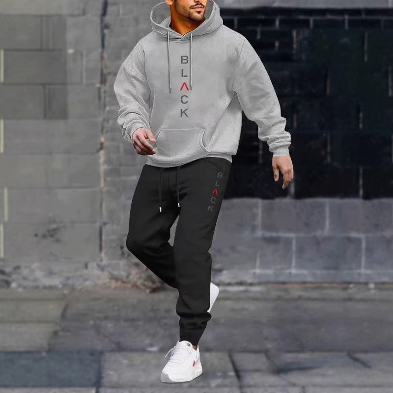Load image into Gallery viewer, Men's casual fleece hoodie with letter print
