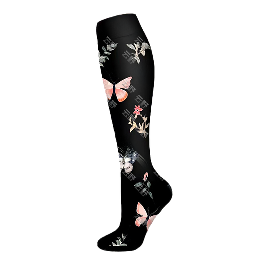 Floral Pattern Sports Compression Socks 200N Support