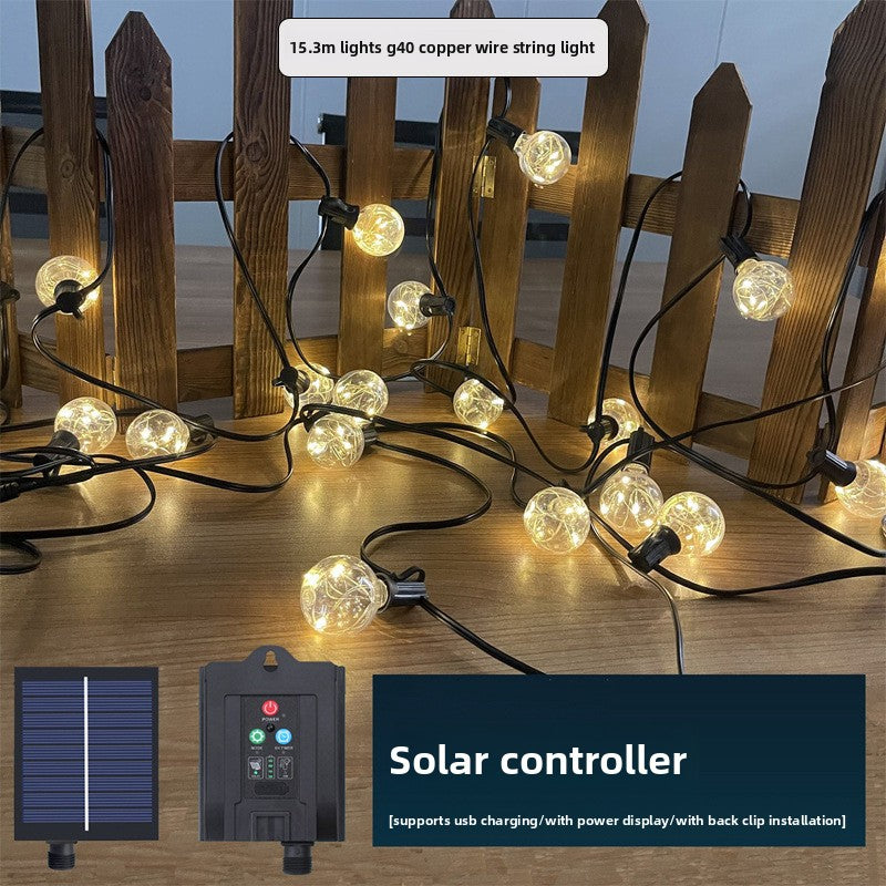 Load image into Gallery viewer, Solar Powered G40 Outdoor Decorative Light String
