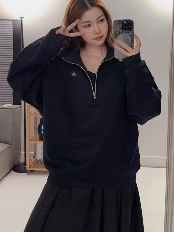 Load image into Gallery viewer, Half Zip Fleece Lined Sweatshirt
