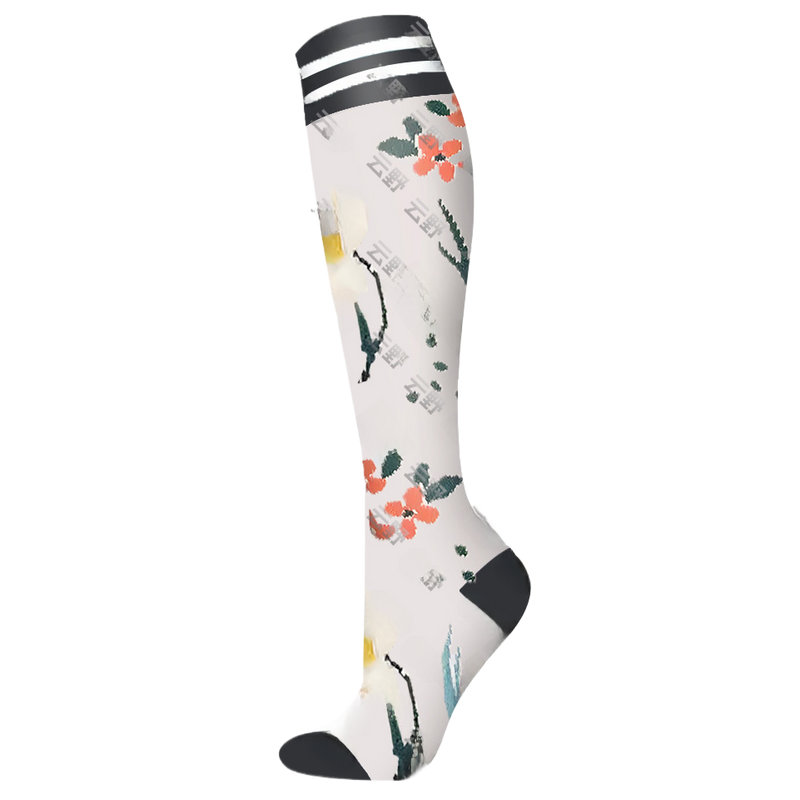 Load image into Gallery viewer, Floral Pattern Sports Compression Socks 200N Support
