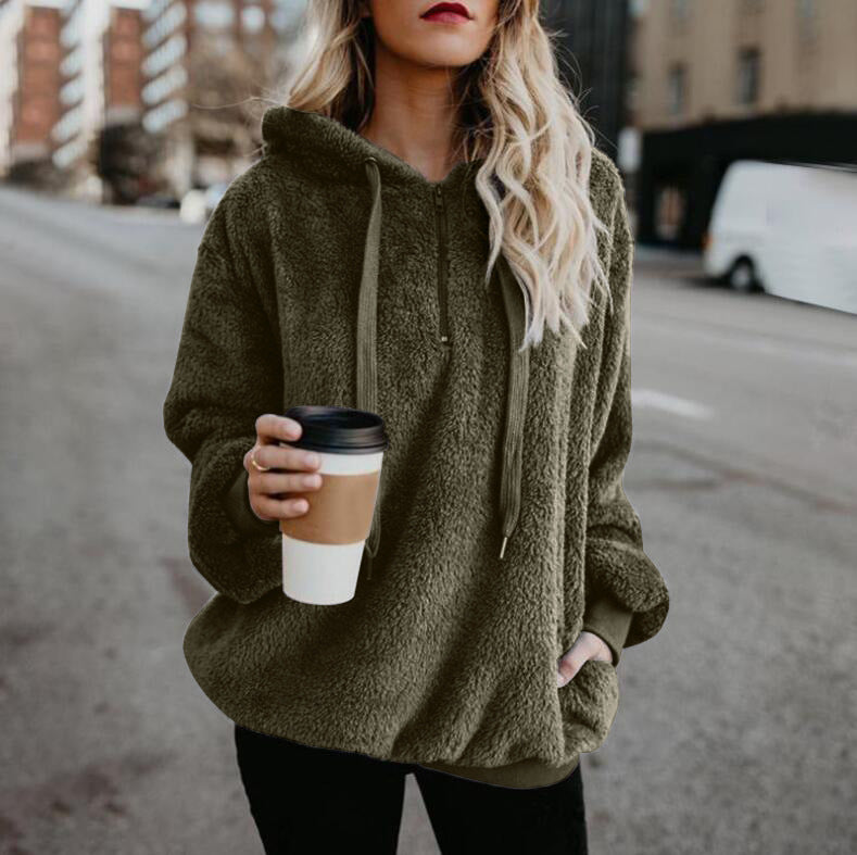 Load image into Gallery viewer, Sweatshirt Long Sleeve Loose Fit Fleece Jacket
