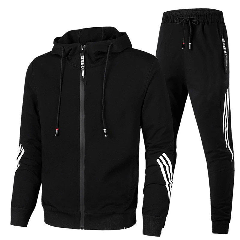 Load image into Gallery viewer, Men's Fleece-Lined Hooded Sweatshirt and Pants Set
