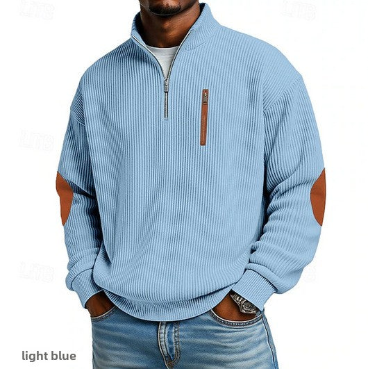Load image into Gallery viewer, Men's Corduroy Half-Zip Stand Collar Long Sleeve Sweatshirt
