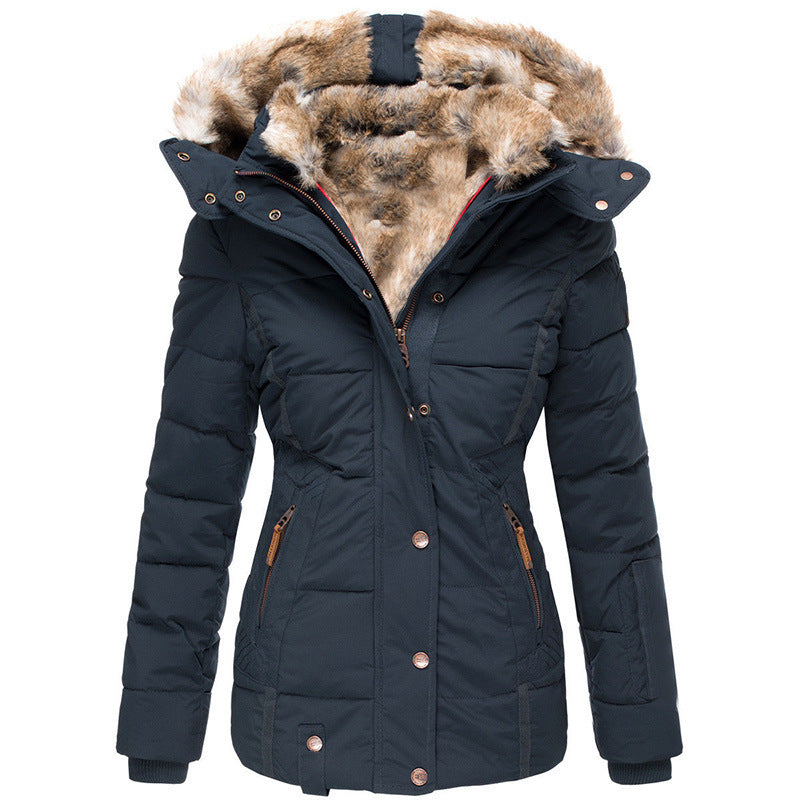 Load image into Gallery viewer, Women's Fur-lined Cotton Coat
