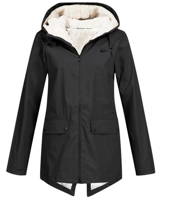 Load image into Gallery viewer, Fleece Lined Waterproof Windproof Hooded Jacket
