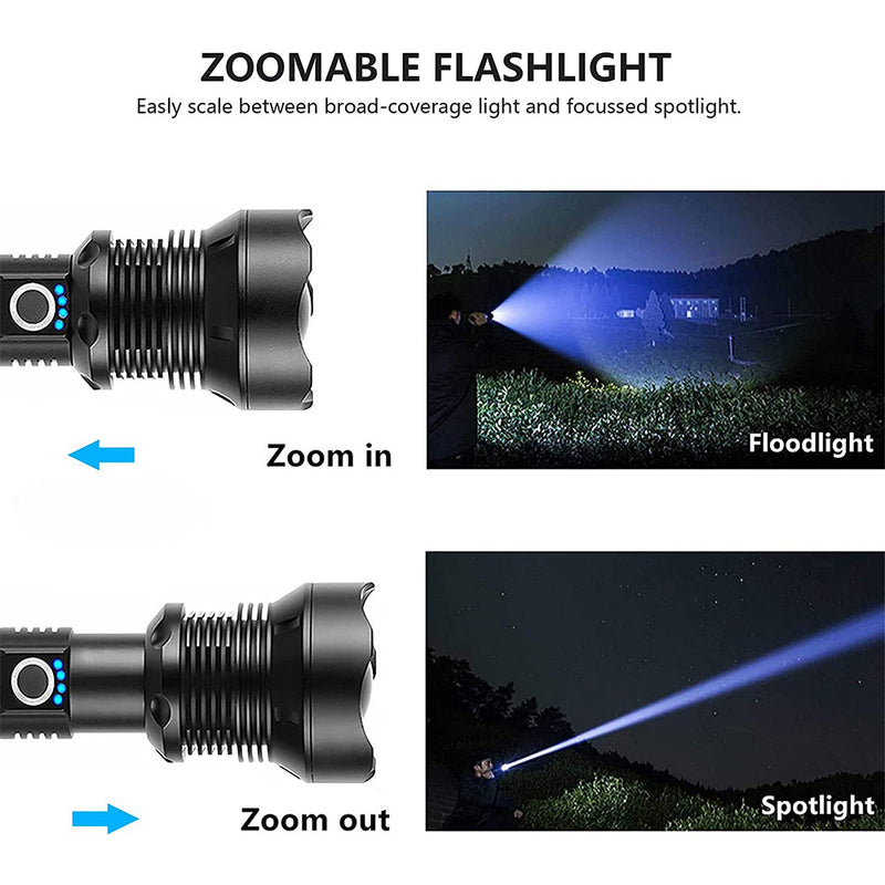 Load image into Gallery viewer, High Power Zoom LED Flashlight USB Rechargeable
