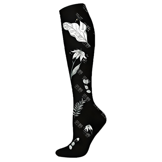 Floral Pattern Sports Compression Socks 200N Support