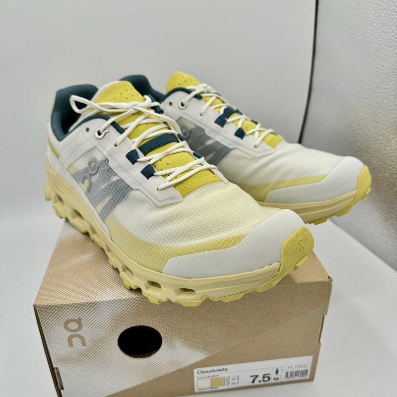 Load image into Gallery viewer, On Running Cloudvista Running Shoes Ivory Endive yellow green men’s trail
