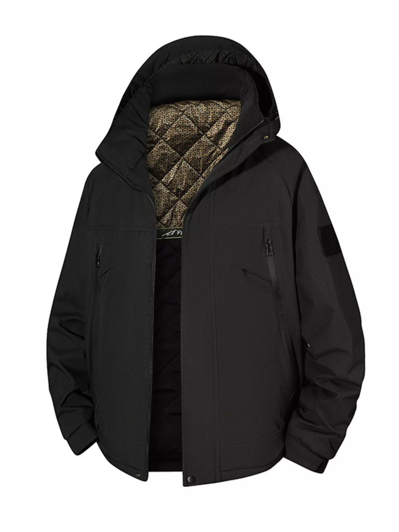 Load image into Gallery viewer, Full Size Hooded Zip Up Winter Jacket Plus Size

