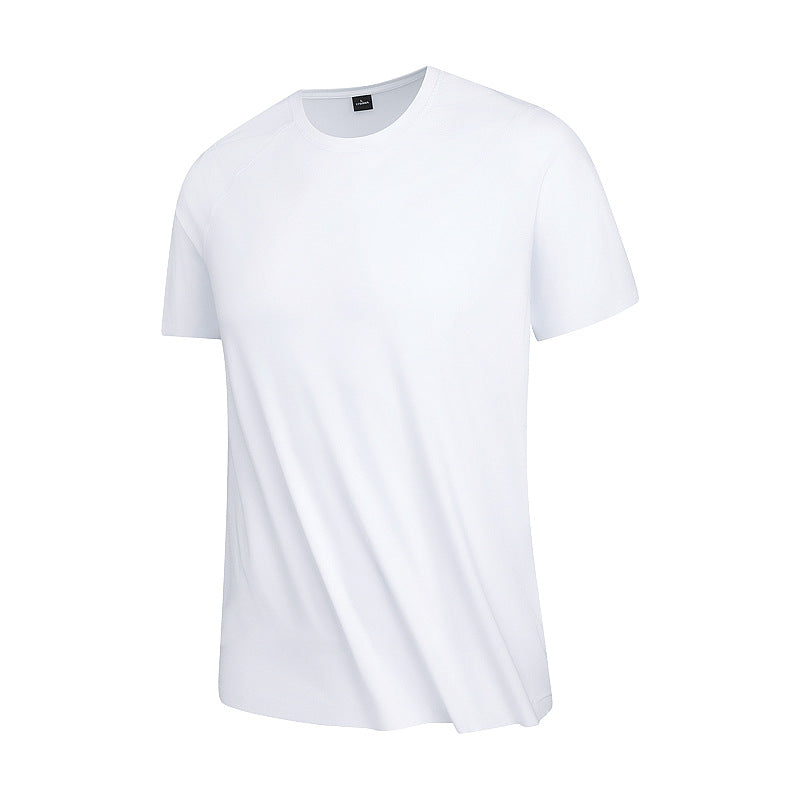 Load image into Gallery viewer, Summer T-Shirt Short-Sleeved Men's Seamless Ice Silk Breathable Quick-Drying Sun Protection Anti-Un Pure Color Youth Sports Round Neck T-Shirt for Men
