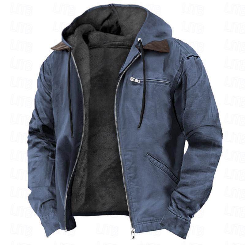 Load image into Gallery viewer, Mens Fleece Lined Hooded Jacket
