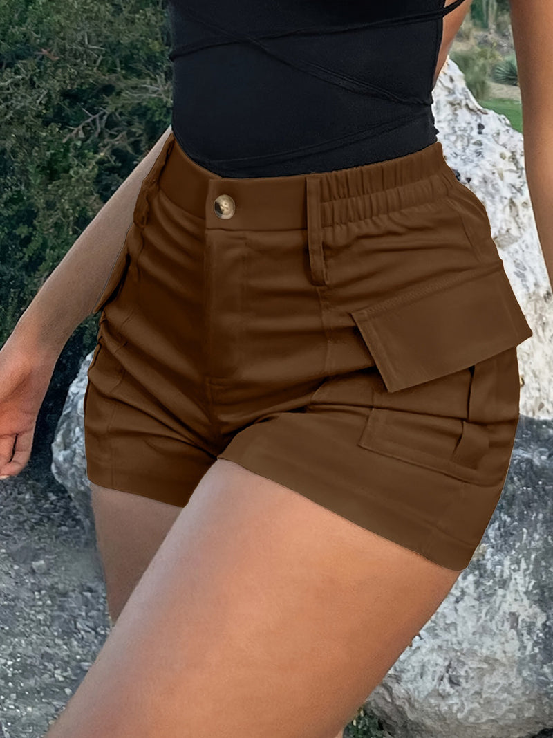 Load image into Gallery viewer, Women's High Waist Button Front Cargo Shorts
