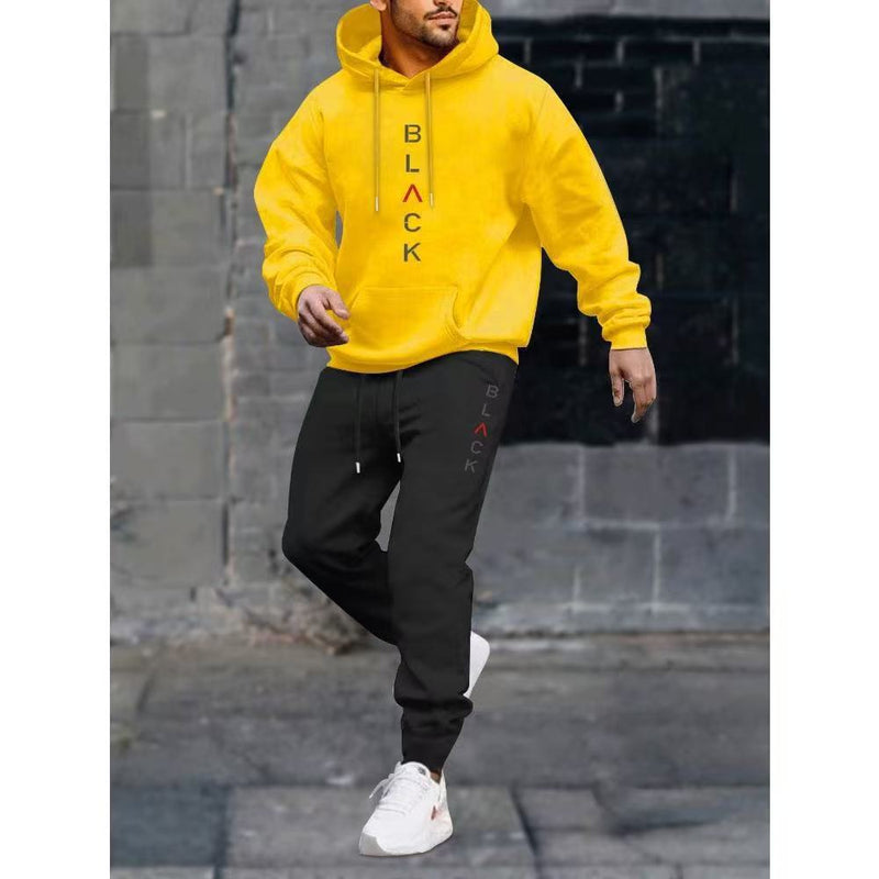 Load image into Gallery viewer, Men's casual fleece hoodie with letter print
