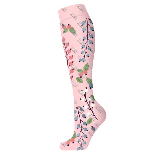 Floral Pattern Sports Compression Socks 200N Support
