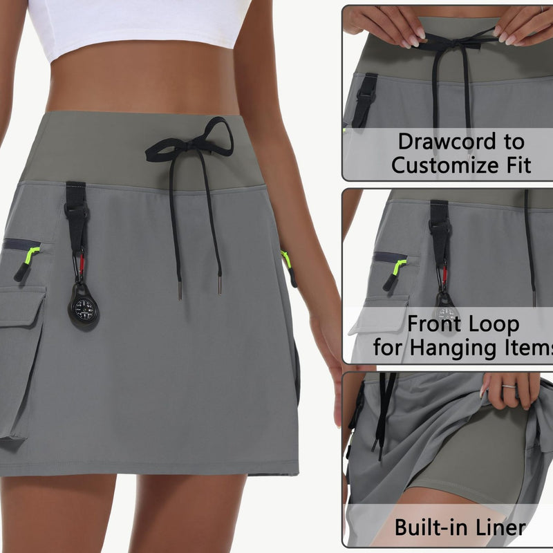 Load image into Gallery viewer, Womens Hiking Cargo Skirt Pants
