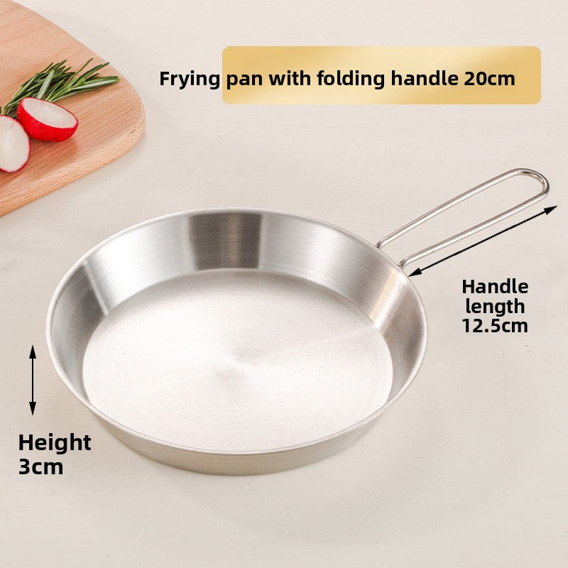 Load image into Gallery viewer, Portable Stainless Steel Folding Handle Frying Pan for Camping
