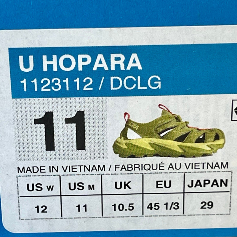 Load image into Gallery viewer, Hoka Hopara Hiking Sandal Wet / Dry shoe in Dark Citron Luminary Green
