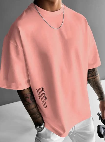 Load image into Gallery viewer, Mens Round Neck Letter Print Cotton T-shirt
