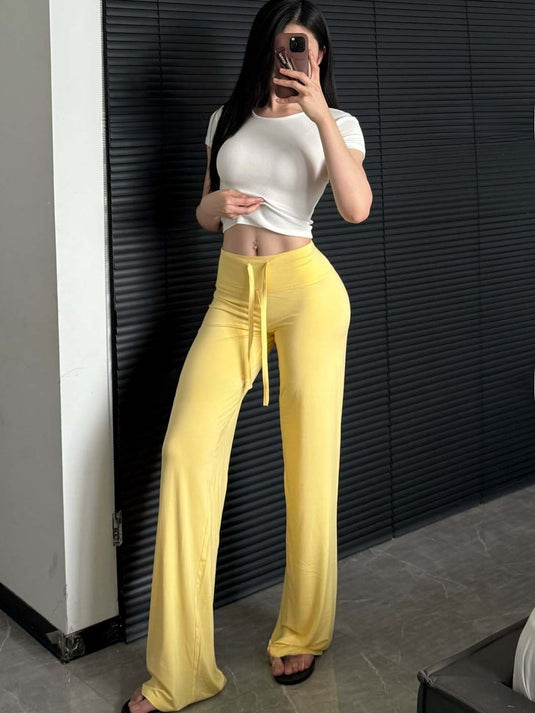 Womens High Waisted Wide Leg Yoga Pants Modal Fitness Pants