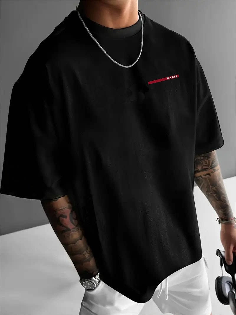 Load image into Gallery viewer, Mens Round Neck Letter Print Cotton T-shirt
