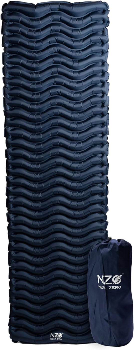 Inflatable Sleeping Pad, Ultralight Mattress, Portable for Camping, Hiking, 16 Oz, Blue