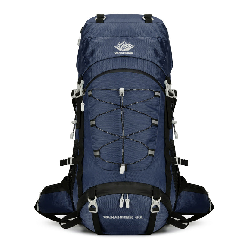 Load image into Gallery viewer, Blue backpack with black straps on a white background

