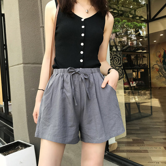 Women's Cotton Linen Casual Shorts
