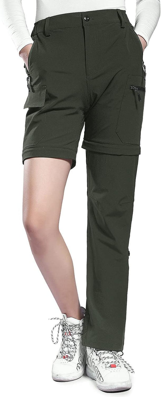 Hiking Pants Women Convertible Lightweight Zip off Pants Quick Dry Outdoor Stretch Pants UPF 50+ Trousers