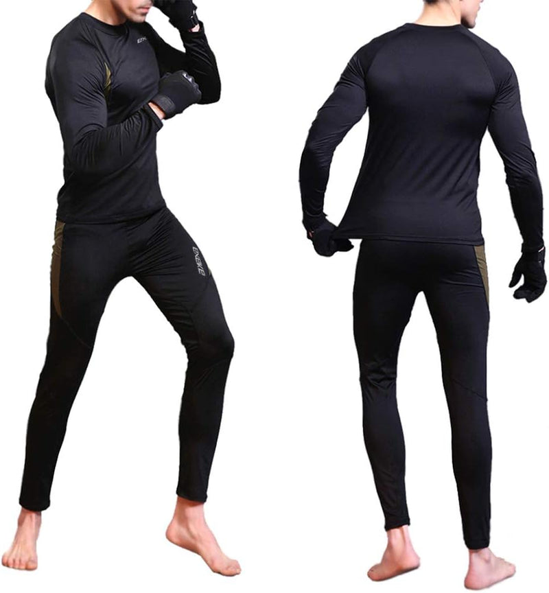 Load image into Gallery viewer, Men’S Thermal Underwear Set Fleece Lined Long Johns Warm Base Layers Top &amp; Bottom
