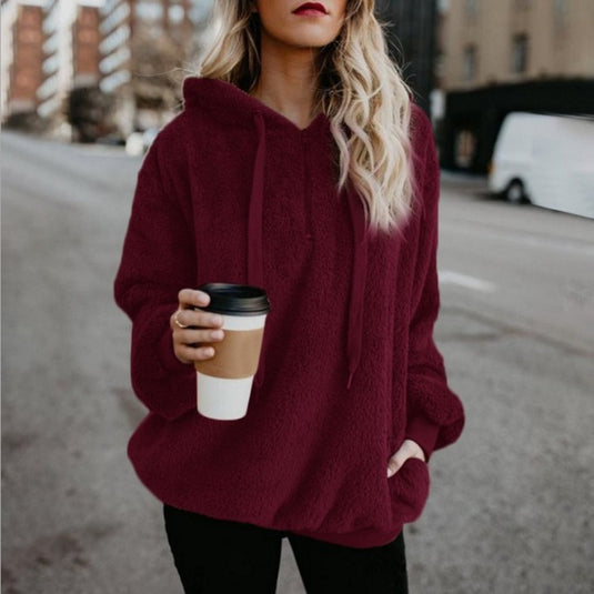 Sweatshirt Long Sleeve Loose Fit Fleece Jacket