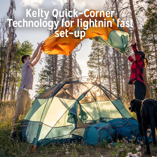 Kelty Wireless Freestanding Car Camping Tent, 2 4 or 6 Person Sleeping Capacity, Two Doors + Two Vestibules