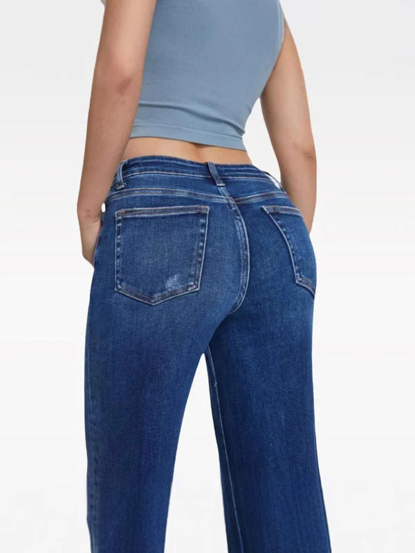 Load image into Gallery viewer, Women's High Waist Straight Leg Stretch Jeans
