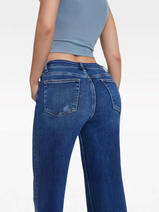 Women's High Waist Straight Leg Stretch Jeans