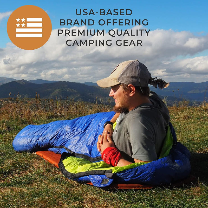 Load image into Gallery viewer, Eolus 15 F Hiking &amp; Backpacking Sleeping Bag - 3 Season, 800FP Goose down Sleeping Bag - Ultralight - Black/Clementine - 78In - Regular
