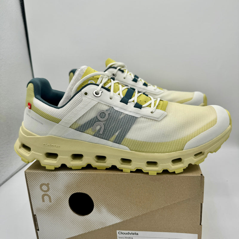 Load image into Gallery viewer, On Running Cloudvista Running Shoes Ivory Endive yellow green men’s trail
