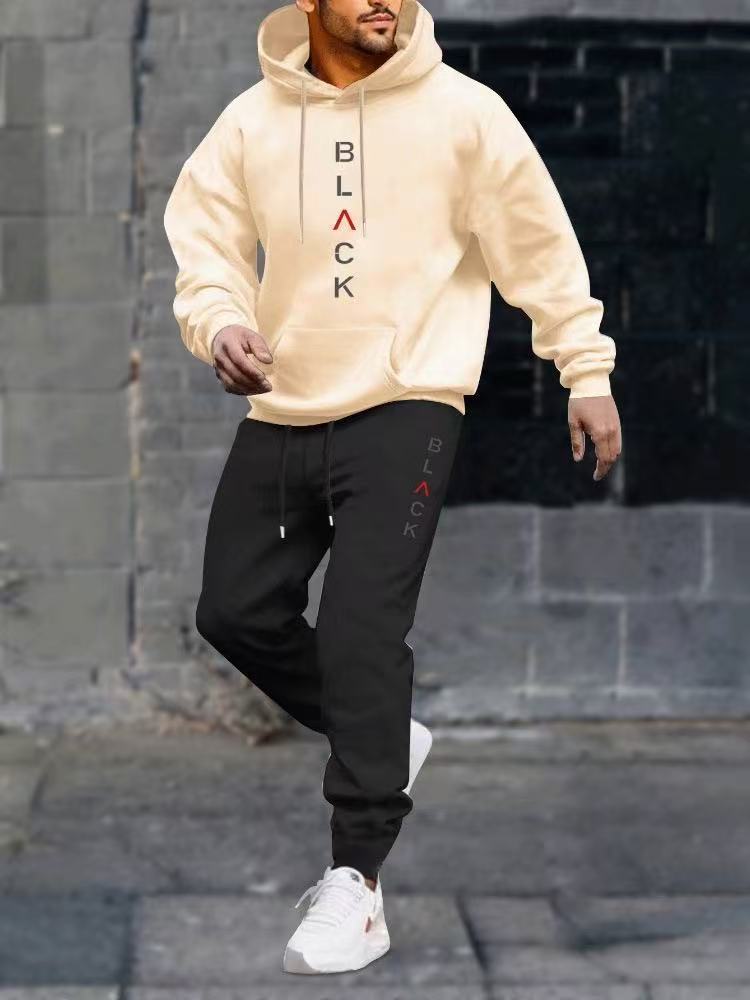 Load image into Gallery viewer, Men's casual fleece hoodie with letter print
