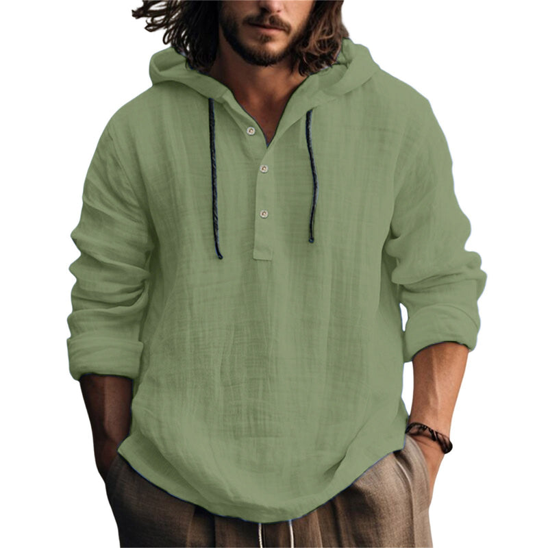 Load image into Gallery viewer, Men's Cotton Linen Hooded Sweatshirt
