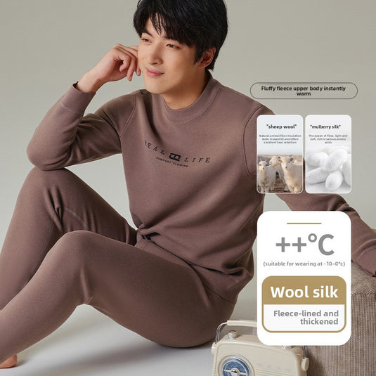 Mens Fleece Lined Thermal Underwear Set