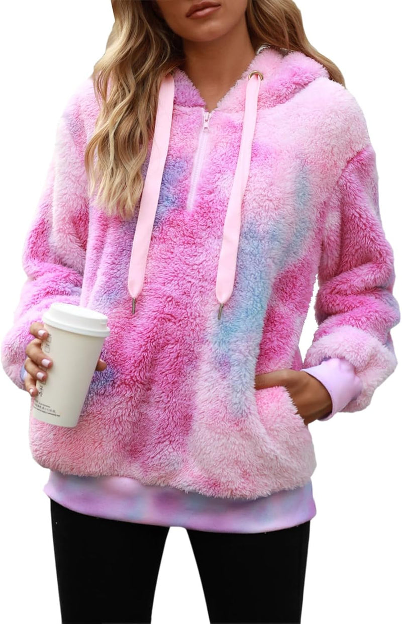 Load image into Gallery viewer, Women&#39;s Sherpa Pullover Oversized Fuzzy Hoodie Double Fleece Sweatshirt
