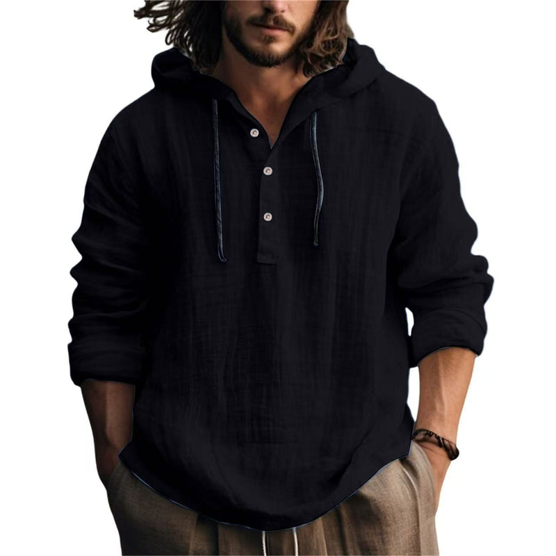 Load image into Gallery viewer, Men's Cotton Linen Hooded Sweatshirt
