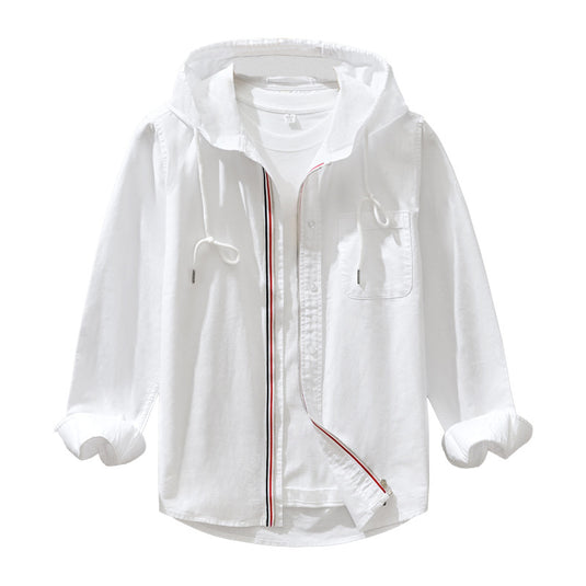 Trendy Hooded Long-Sleeve Shirt