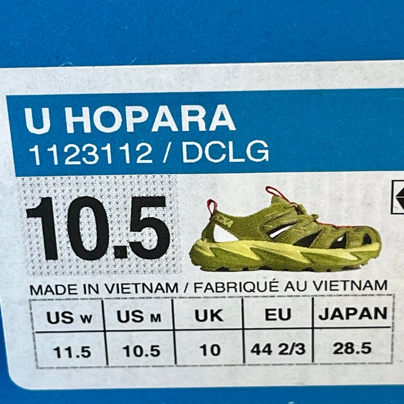 Load image into Gallery viewer, Hoka Hopara Hiking Sandal Wet / Dry shoe in Dark Citron Luminary Green
