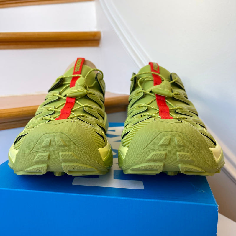 Load image into Gallery viewer, Hoka Hopara Hiking Sandal Wet / Dry shoe in Dark Citron Luminary Green

