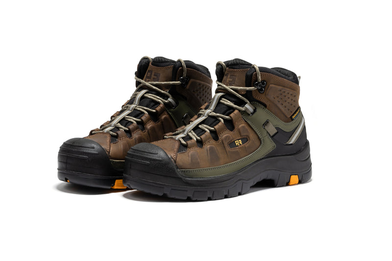 Load image into Gallery viewer, ROCKROOSTER Woodland Brown 6 inch Composite Toe Waterproof Leather Work Boots AK661
