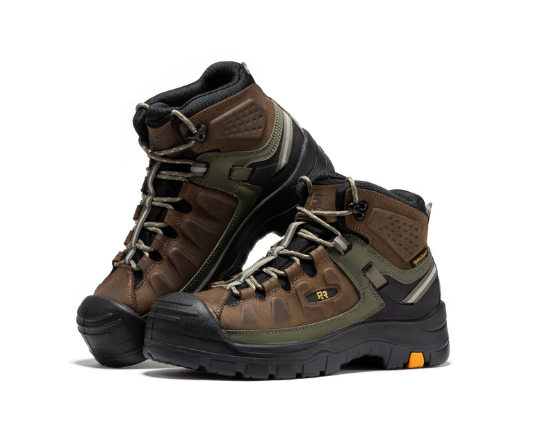Load image into Gallery viewer, ROCKROOSTER Woodland Brown 6 inch Composite Toe Waterproof Leather Work Boots AK661
