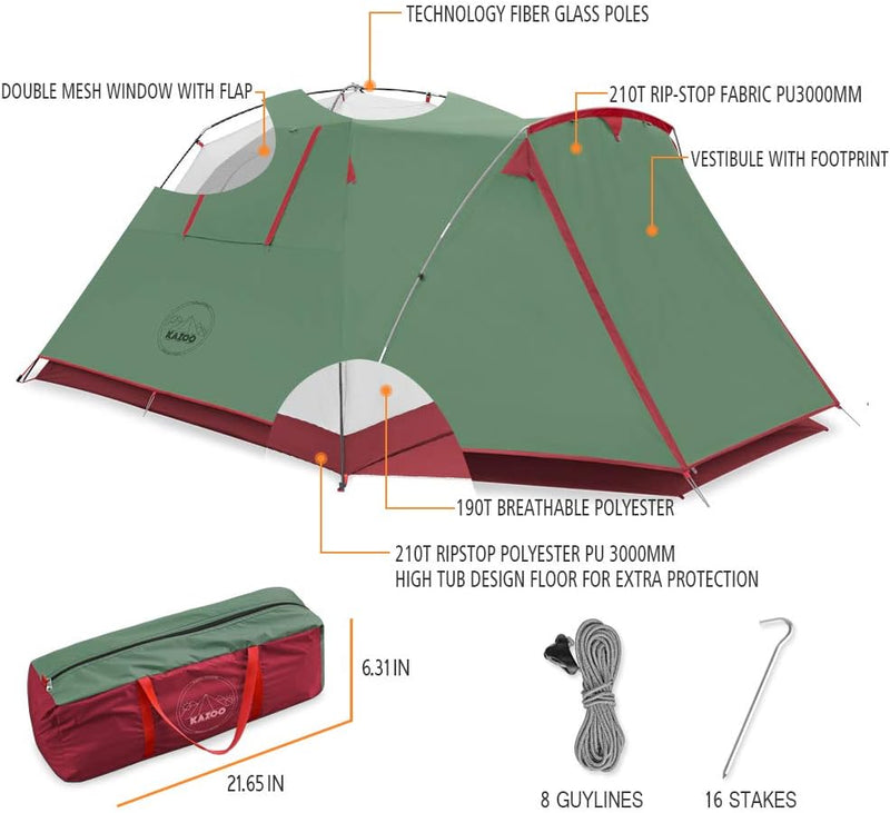 Load image into Gallery viewer, 2／4 Person Camping Tent Outdoor Waterproof Family Large Tents 2/4 People Easy Setup Tent with Porch Double Layer
