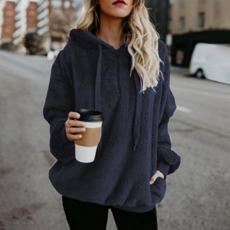 Load image into Gallery viewer, Sweatshirt Long Sleeve Loose Fit Fleece Jacket

