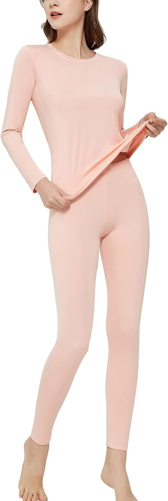 Thermal Underwear for Women Ultra Soft Fleece Lined Winter Base Layers Top & Bottom